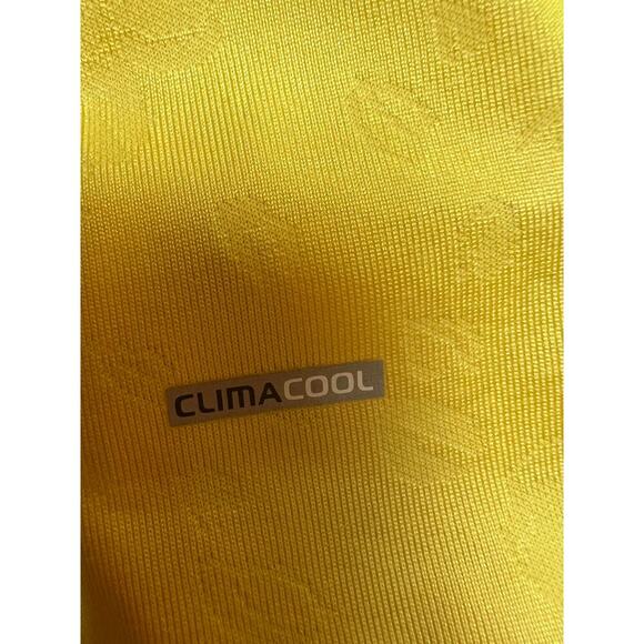 Adidas Clima Cool Yellow White Golf Polo Sleeveless Shirt Small - Picture 7 of 9